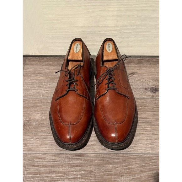 Allen Edmonds Delray Mens Chili Brown Leather Split Toe Oxford Dress Shoes SZ 13